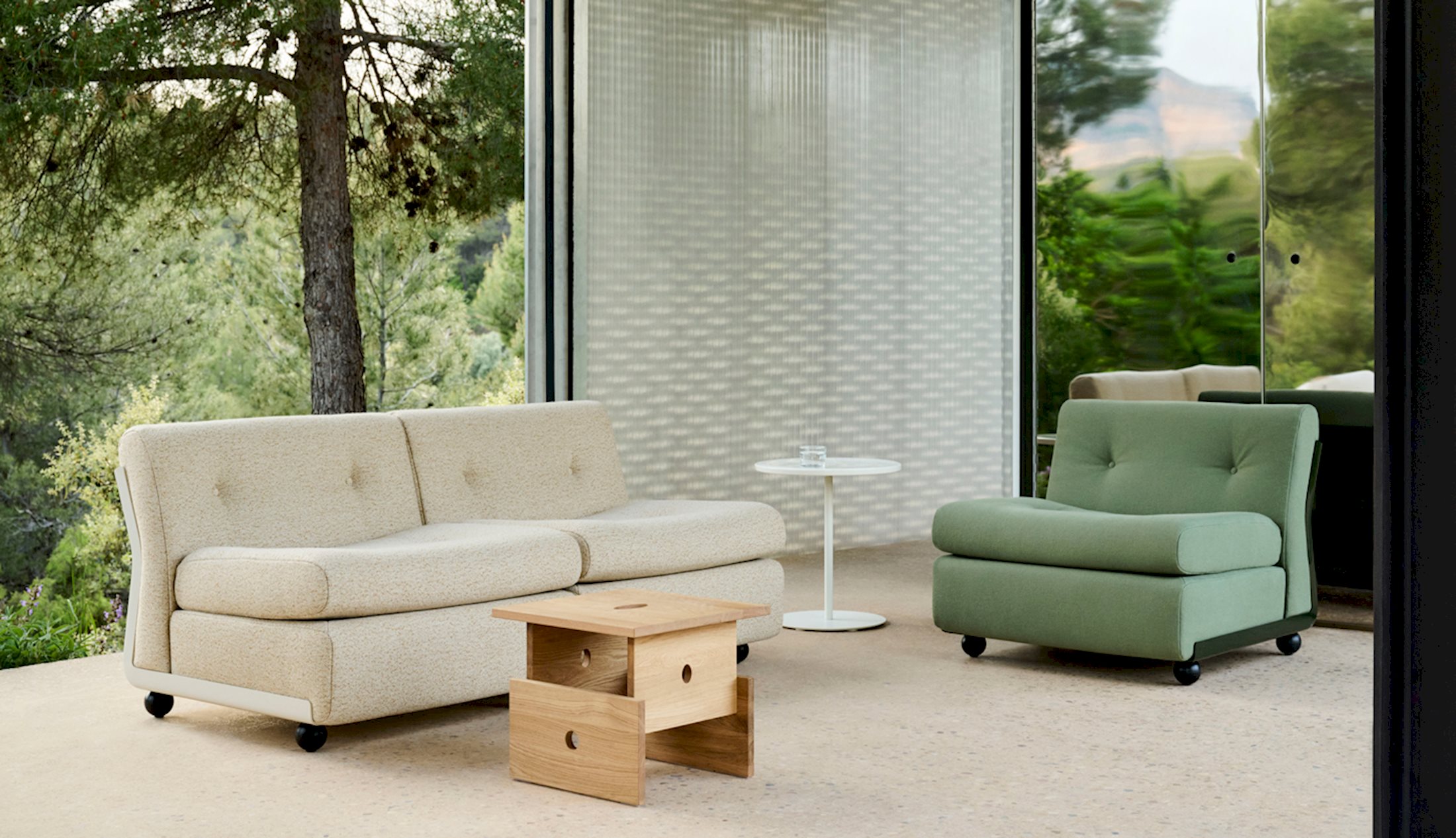 Amanta 2 Seater / Amanta 1 Seater / Wood Box Coffee Table