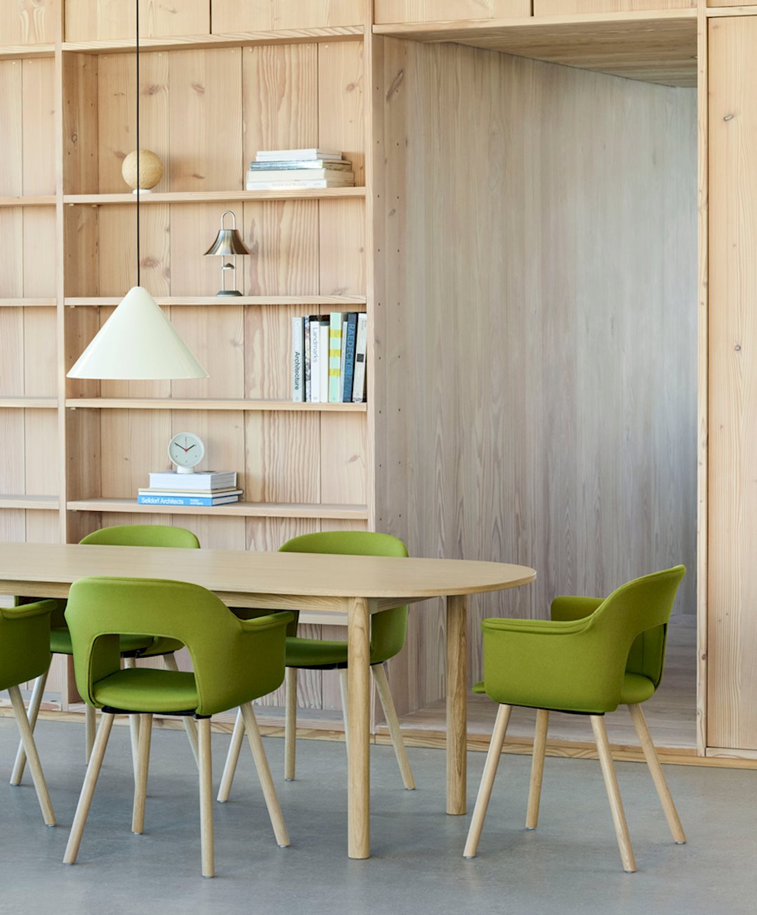 Annex Table Oblong / Layout Armchair 224 / Compass Pendant