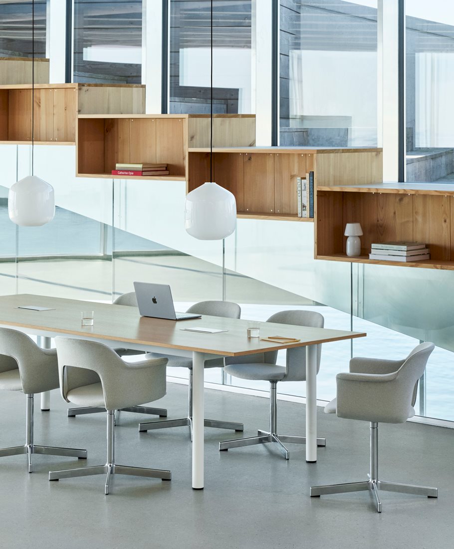 Layout Armchair 234 / Annex Table Overhang / Aspekt Buoy Glass Pendant