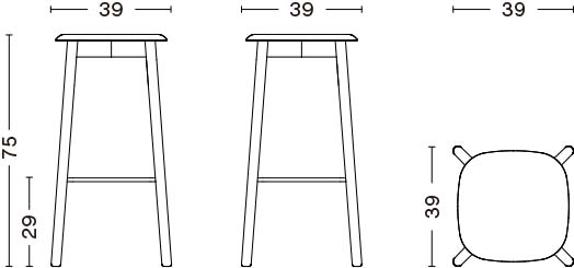 SOFT EDGE 82 BAR STOOL HIGH/ H75
