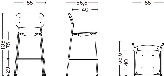 SOFT EDGE 90 BAR STOOL HIGH