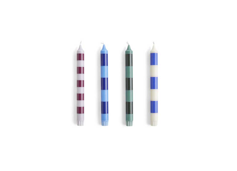 [35%OFF]STRIPE CANDLE SET OF 4