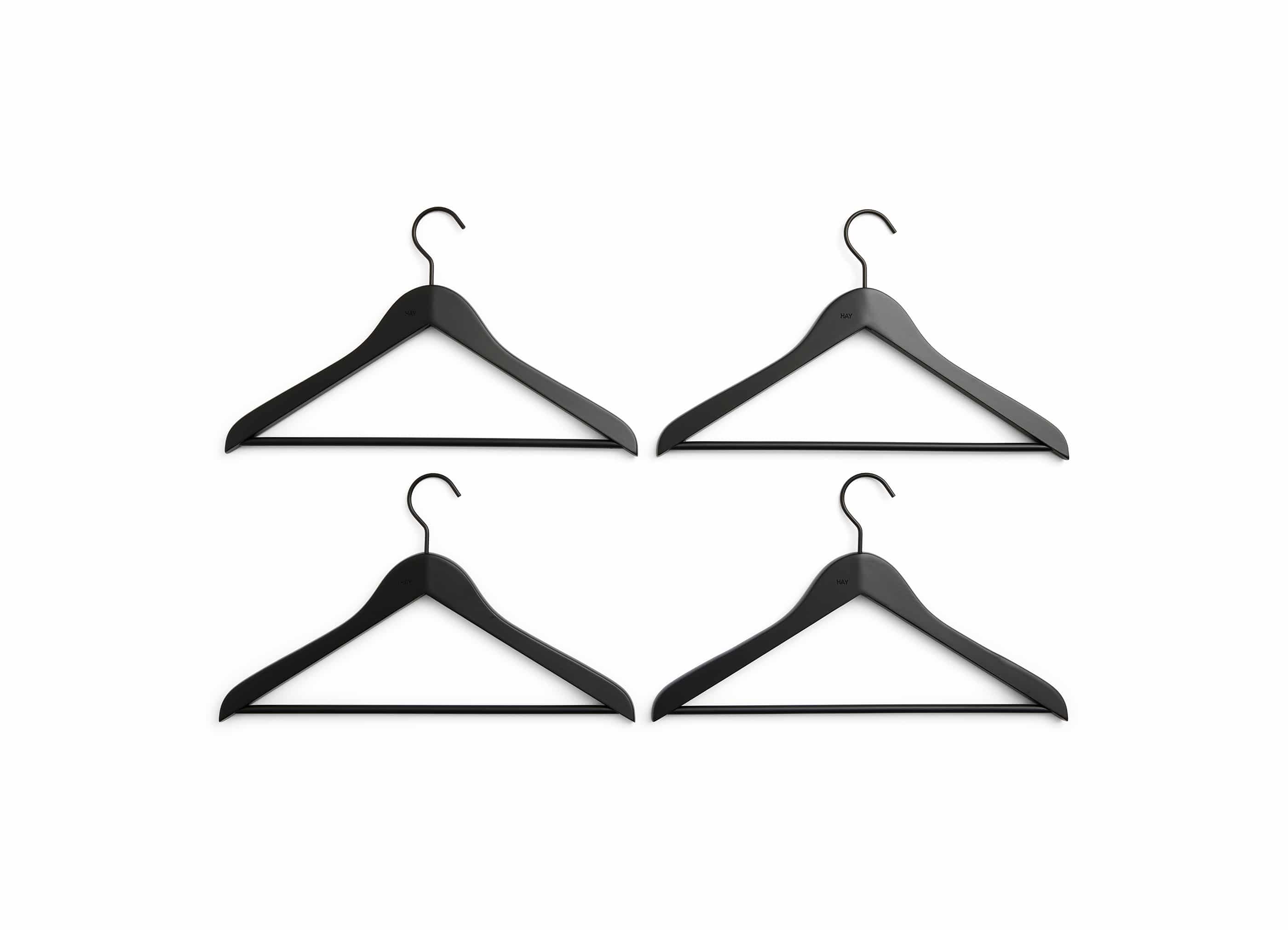 SMOOTH COAT HANGER SET OF 4 WITH BAR SLIM