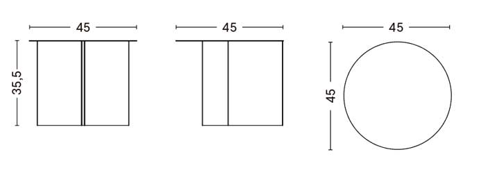 SLIT TABLE WOOD ROUND