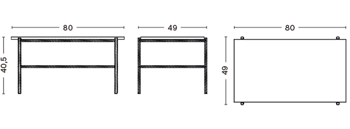 REBAR COFFEE TABLE / L80 x W49 x H40.5 cm