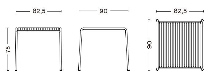PALISSADE TABLE / L82.5 x W90 x H75 cm