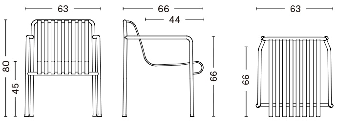 PALISSADE DINING ARM CHAIR - HOT GALVANISED