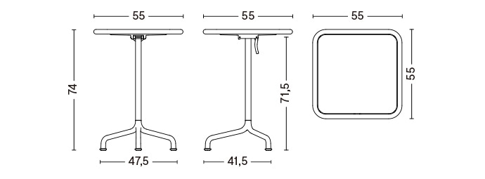 DEVILLE TABLE / L55 x W55 cm