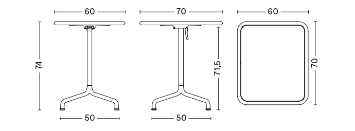 DEVILLE TABLE / L60 x W70 cm
