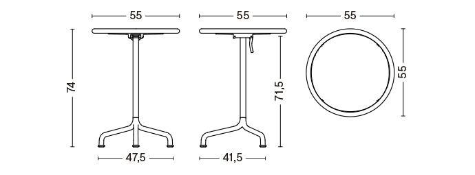 DEVILLE TABLE / Φ55 x H74 cm