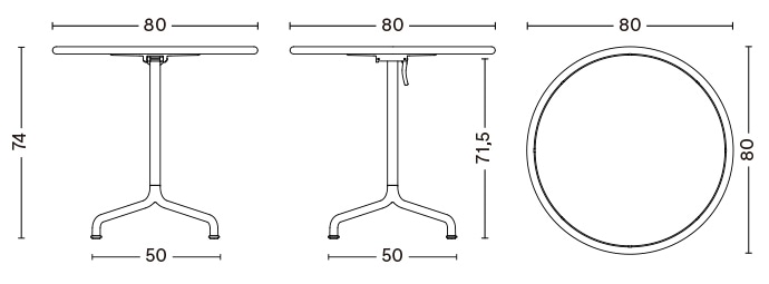 DEVILLE TABLE / Φ80 x H74 cm