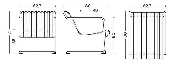 PALISSADE CANTILEVER LOUNGE CHAIR LOW