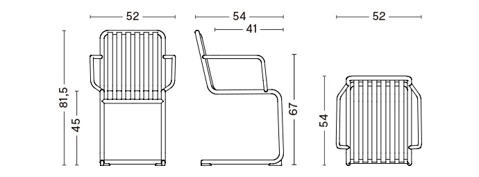 PALISSADE CANTILEVER ARMCHAIR - HOT GALVANISED
