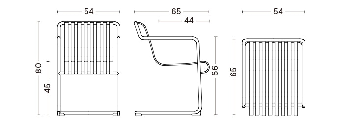 PALISSADE CANTILEVER DINING ARMCHAIR - HOT GALVANISED