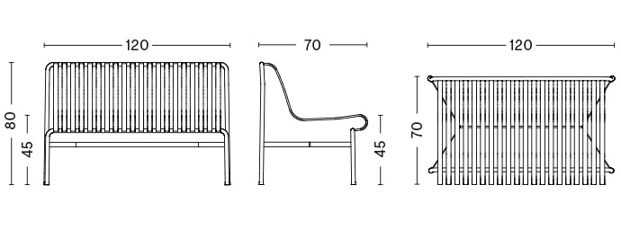 PALISSADE DINING BENCH WITHOUT ARMREST