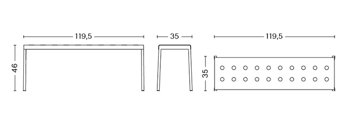 BALCONY BENCH / L119.5 cm