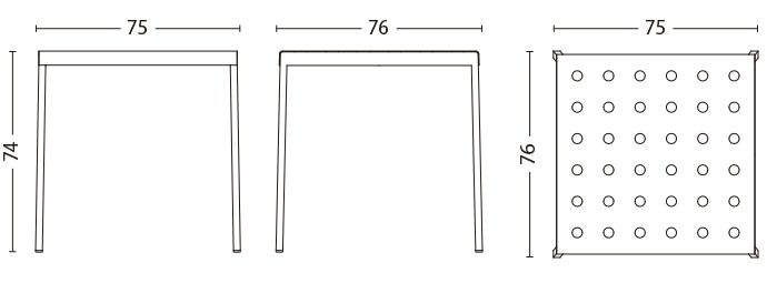 BALCONY TABLE / L75 x W76 x H74 cm