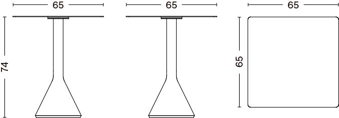 PALISSADE CONE TABLE / L65 x W65 x H74 cm