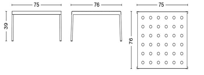 [70%OFF]BALCONY TABLE LOW / L75 x W76 x H39 cm