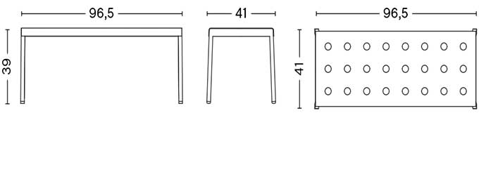 BALCONY TABLE LOW / L96.5 x W41 x H39 cm