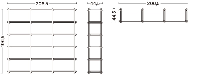 WOODY SHELVING 2.0 HIGH / W206.5 x D44.5 x 196.5