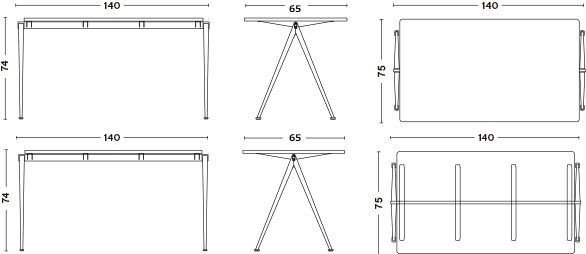 PYRAMID TABLE / L140 x W65 x H74