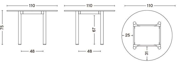 【2026年夏 発売予定】ANNEX ROUND TABLE / Kvadrat Really / Φ110 x H75