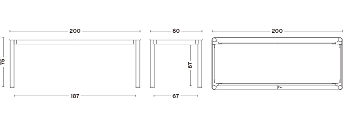 ANNEX TABLE FLUSH / L200 × W80 × H75
